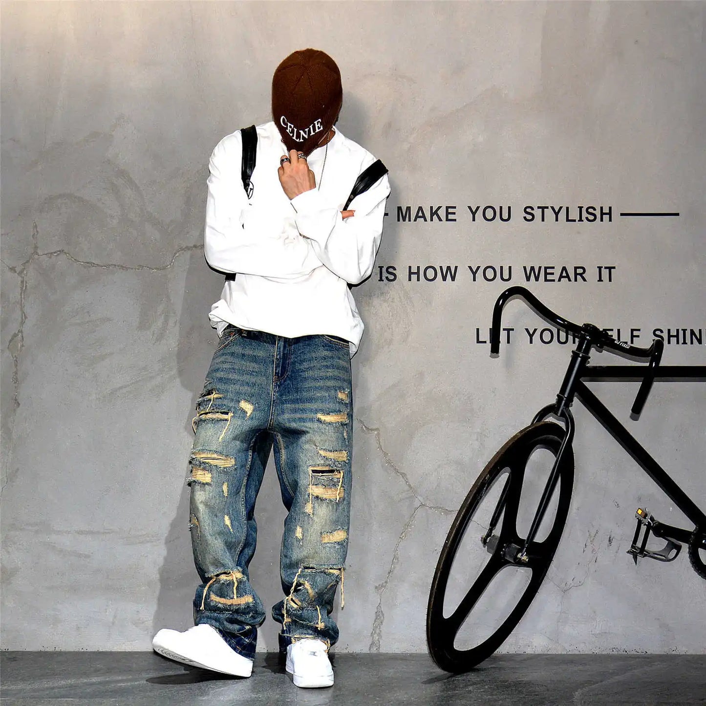 G Y D N™ || Heren Skater Distressed Baggy