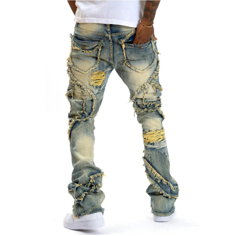 G Y D N™ || Trendy Gescheurde Stapeljeans