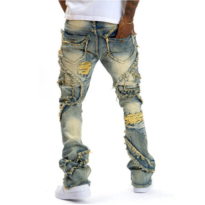 G Y D N™ || Trendy Gescheurde Stapeljeans